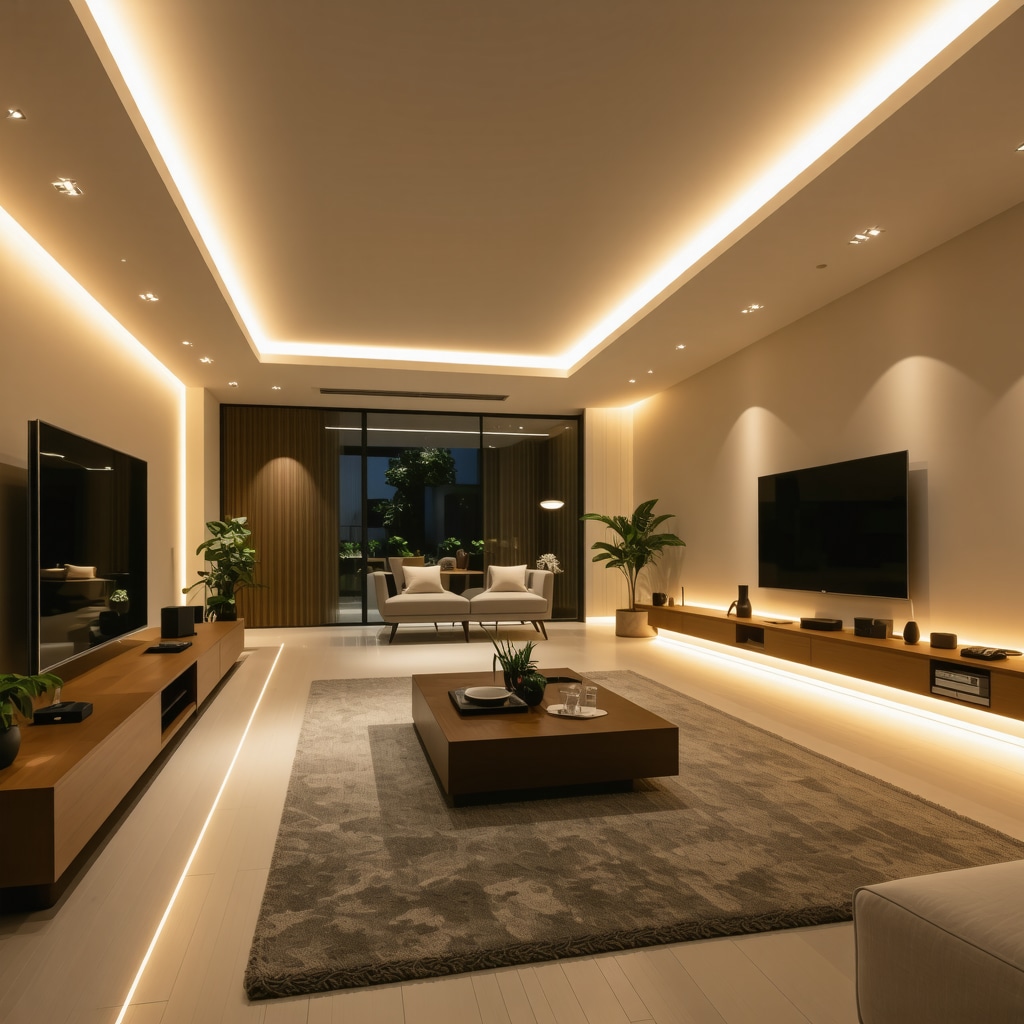 Professional installation of multi-zone LED strips with smart home integration and diffusers