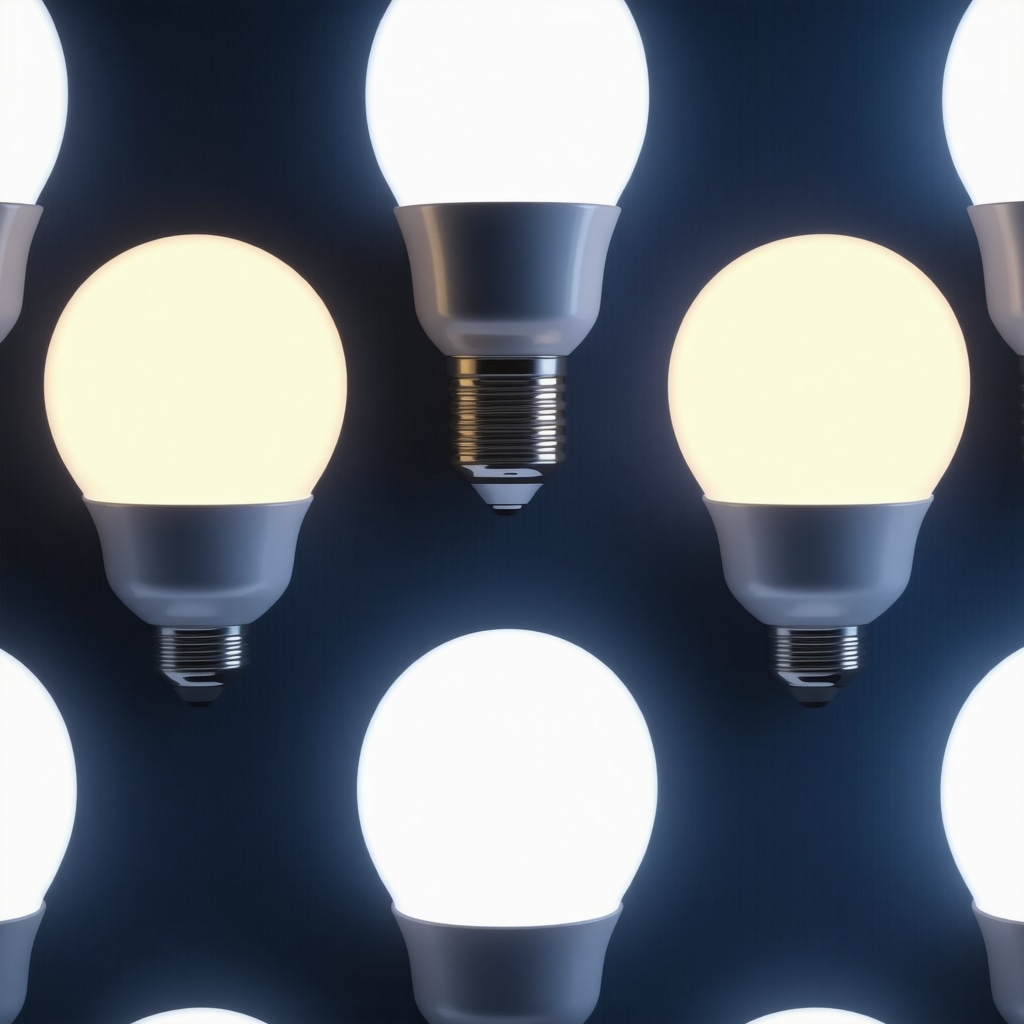 Close-up of E27 and E14 sockets with IoT modules and thermal management features in modern lighting system