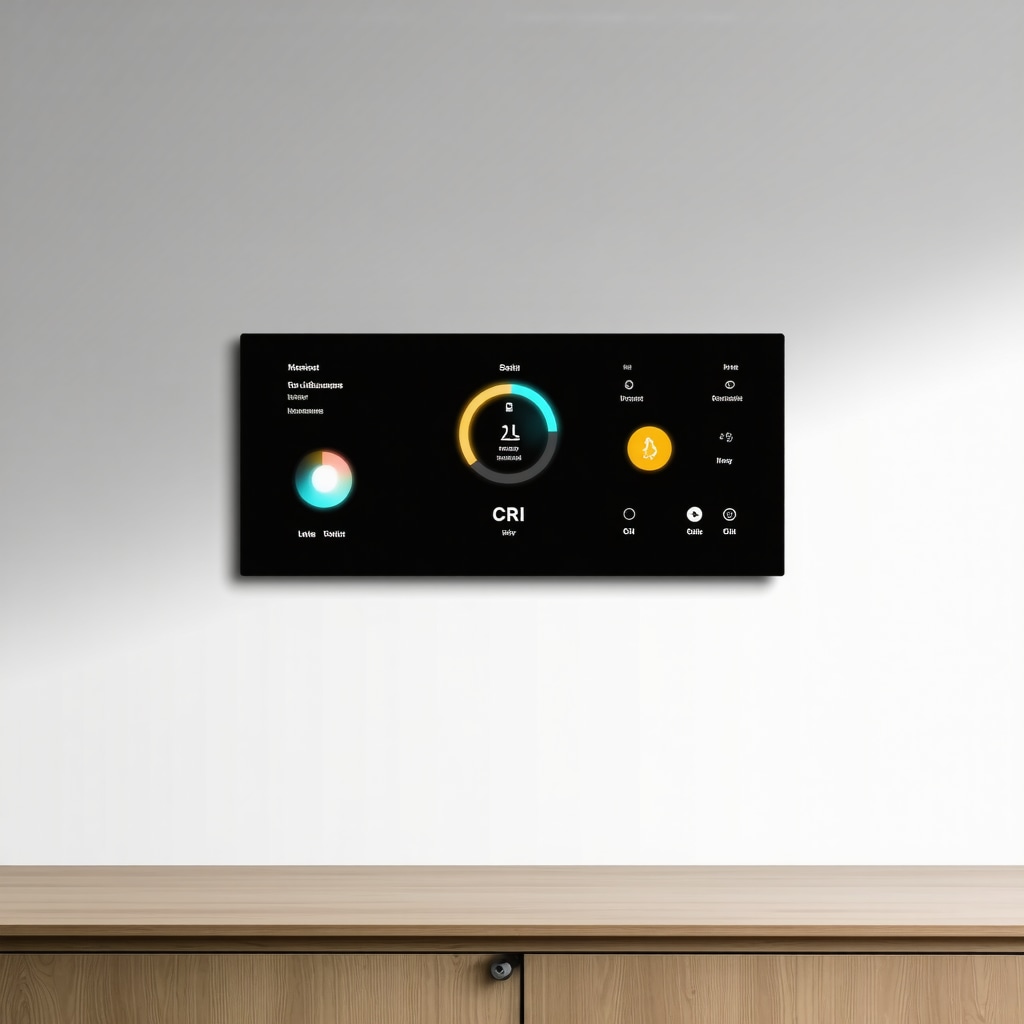 Smart lighting system interface with lux and CRI measurements in office setting