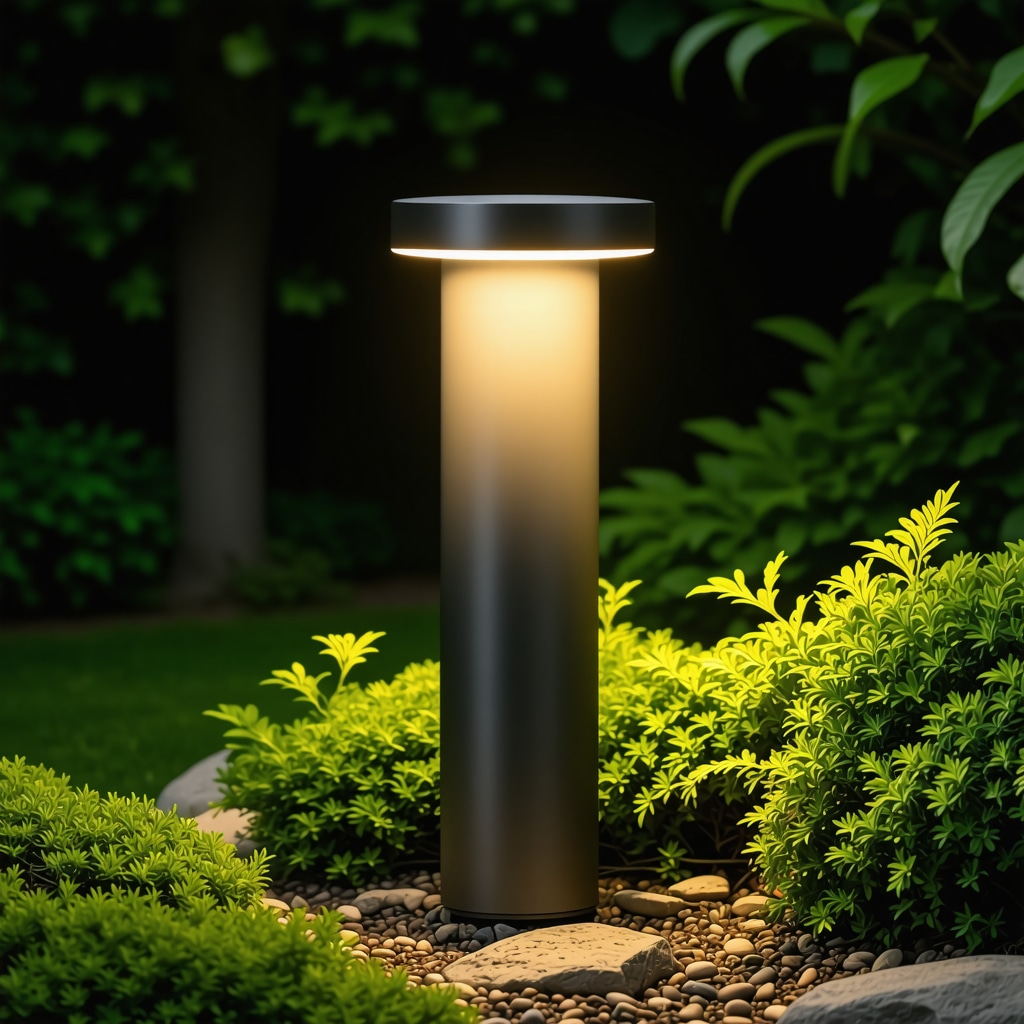Modern outdoor lighting fixture demonstrating high IP66 protection against weather conditions.