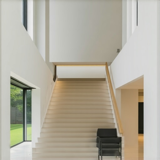 Interior of a modern smart home showcasing advanced DALI lighting controls and automation interfaces