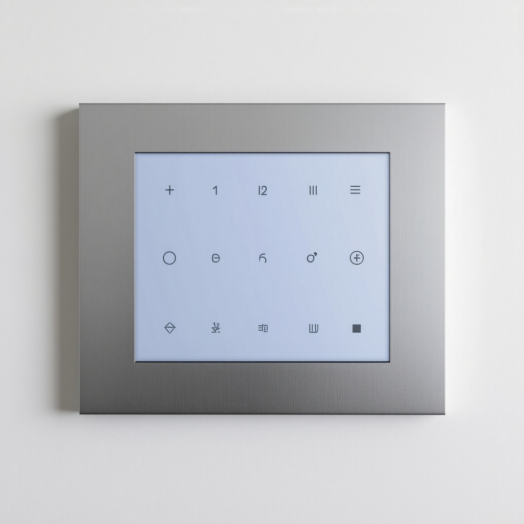 Digital control panel for smart dimmer systems in a contemporary living room