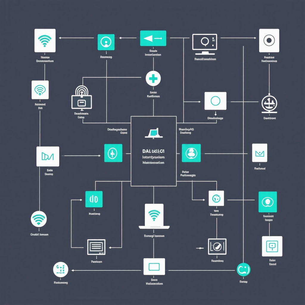 Diagram showing layered integration of DALI system with AI and IoT platforms for automation.