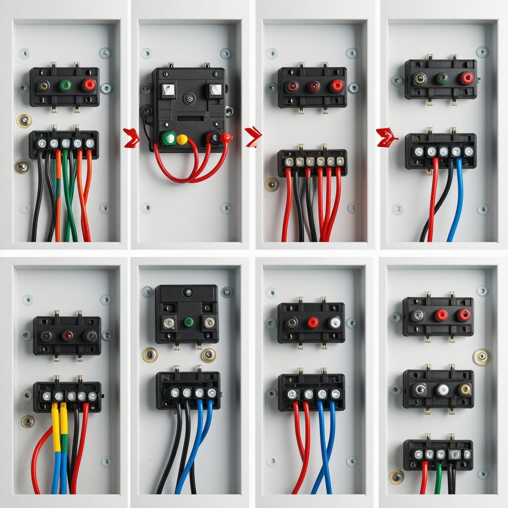 Electrical wiring process for a serial switch installation