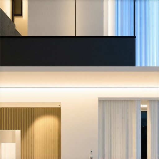 Futuristic Smart Home Lighting System Interior of a modern smart home with integrated LED lighting and automation