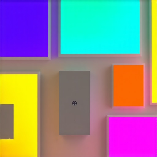Futuristic Smart Lighting System Advanced smart lighting control interface with LED panels and sensors in modern home