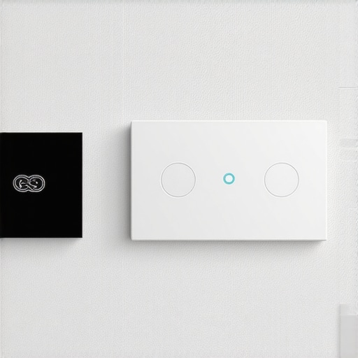 Futuristic smart lighting system in a modern home High-tech smart lighting system with sensors and digital controls in a modern living room