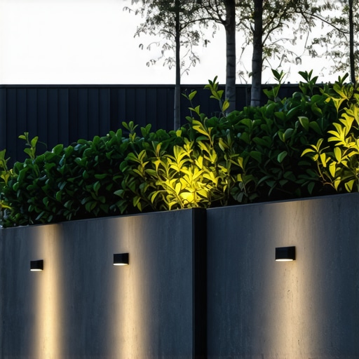 Modern LED Garden Lighting with IP65 Outdoor garden with modern LED lights protected by IP65