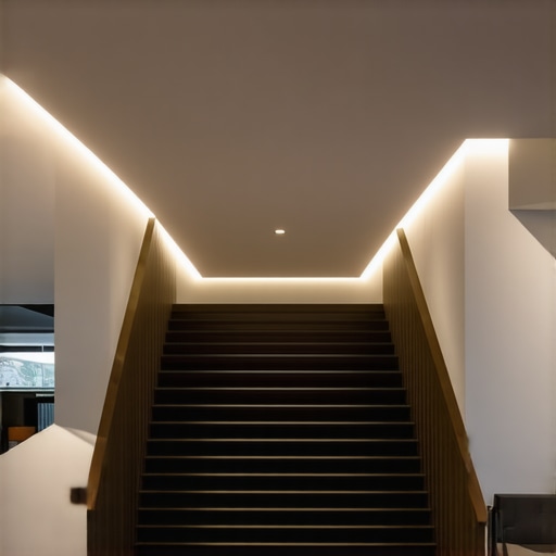 Contemporary home interior with modern LED lighting