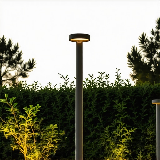Elegant outdoor lighting setup demonstrating IP67 protection in a lush garden