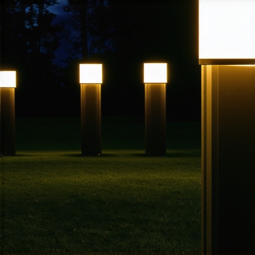 Garden outdoor lighting with IP65 protection in evening setting