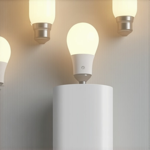 Smart Home Lighting System Contemporary smart lighting setup with mobile app and voice control