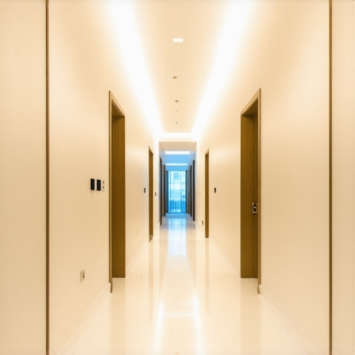 Smart LED lighting in modern interior Contemporary interior with integrated smart LED lighting and modern decor