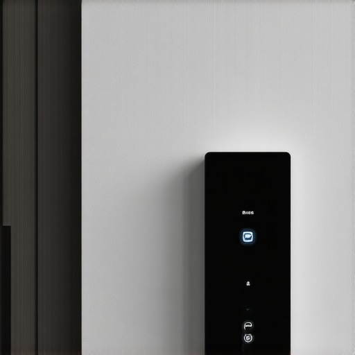 Smart lighting control in modern home Home interior with smart lighting system and voice control device