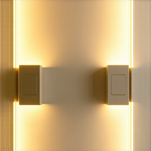 Complex layered lighting in a modern interior Interior layered lighting design with LED strips and sconces