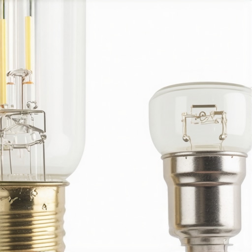 E27 vs E14 light bulb sockets Close-up image of E27 and E14 light bulb sockets highlighting size differences