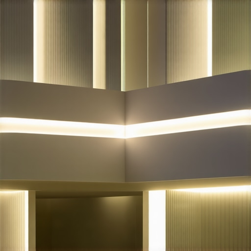 Stylish modern LED lighting illuminating architectural features in a living room