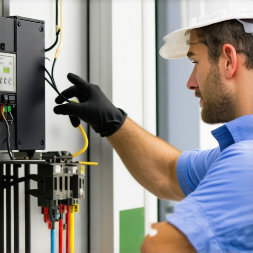 Expert choosing LED transformer Electrician selecting a transformer for outdoor LED lighting