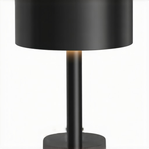 Futuristic Desk Lamp with Smart Controls Contemporary desk lamp with adjustable arm and digital controls.