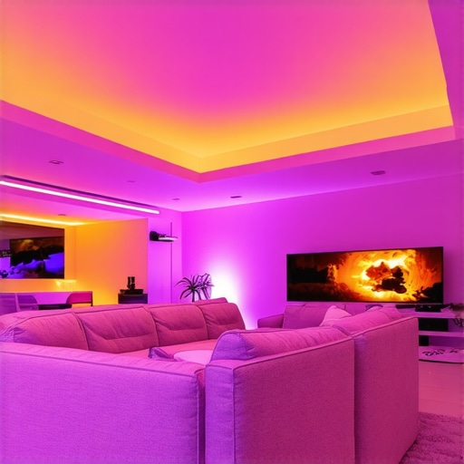 High CRi LED lighting in living room Living room illuminated with high CRi LED lights showing vivid colors