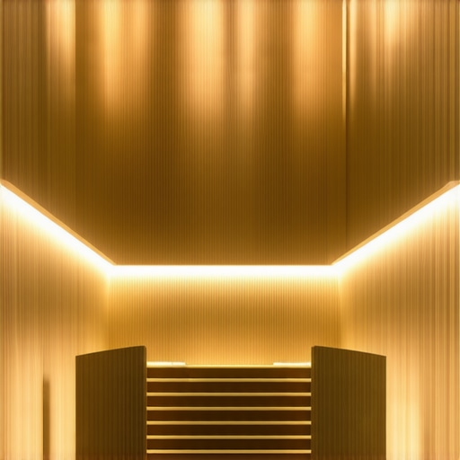 Optimal home lighting setup with layered LED lights Interior of a modern living room with layered LED lighting system