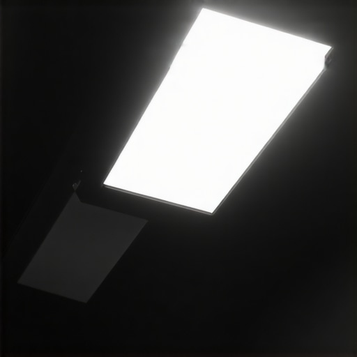 Close-up of outdoor LED lights with safety features and design details