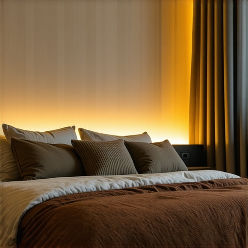 Bedroom with smart adjustable lighting for relaxing sleep