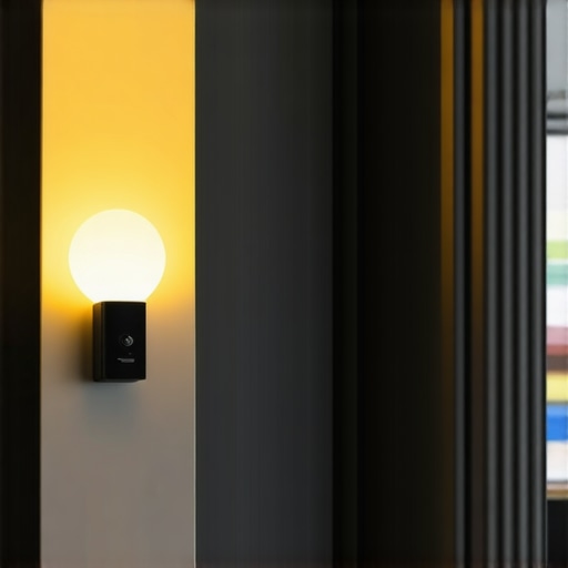 Smart lighting in modern home interior Contemporary smart home lighting with sensors and voice control