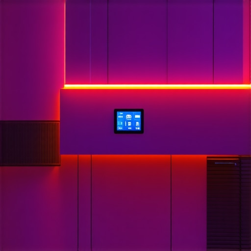 Advanced LED Home Lighting System Interior of a modern smart home with LED lighting and automation controls