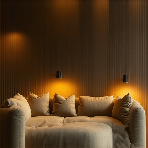 Modern living room with layered smart lighting controlling warm and cool tones