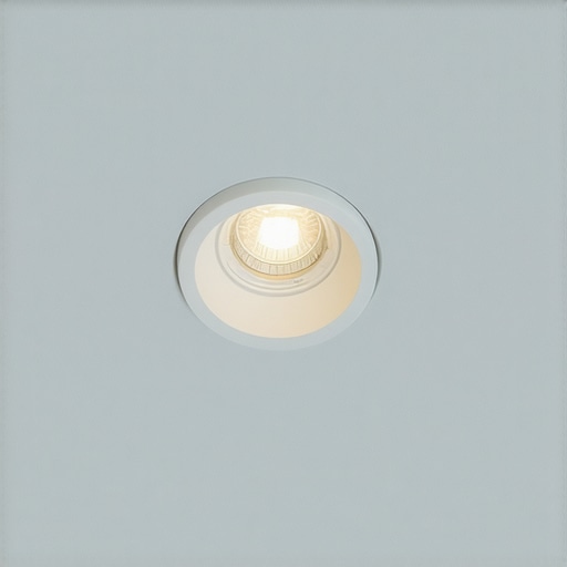 Modern Gu10 LED spotlight installation Close-up image of a sleek Gu10 LED spotlight in a contemporary ceiling design.