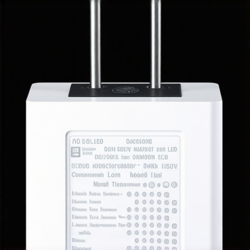 Modern LED Transformer Technical Specifications Close-up of a LED transformer showing technical details