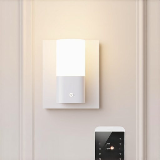 Napredni sustav pametne rasvjete u domu Slikovni prikaz modernog sustava upravljanja rasvjetom u domu s mobilnom aplikacijom i senzorima