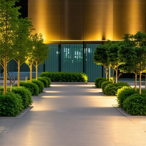 Outdoor garden LED lighting with IP66 protection Modern garden with IP66 outdoor LED lights