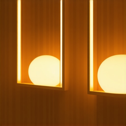 Personalized lighting design with smart technology Interior with customizable lighting options, smart lamps, LED strips, and mood settings