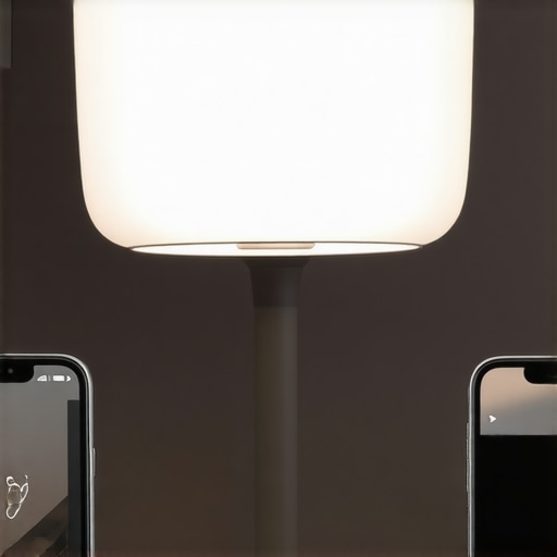 Smart Home Lighting Control Person controlling smart lighting with a smartphone in a modern living room