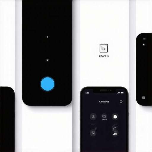 Smart Home Lighting Control Panel High-tech smart home lighting control system with app interface