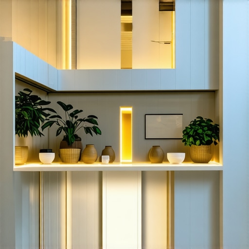 Smart Home Lighting Control System Interior of a modern home with advanced lighting automation and control