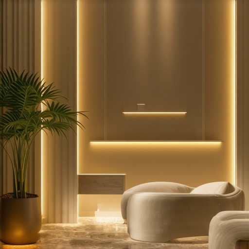 Stylish LED lighting in modern home Interior of a modern home with stylish LED lighting