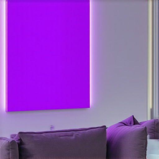 EGLO Connect Smart Panel in Living Room Modern smart lighting panel illuminating a stylish living room with vibrant colors