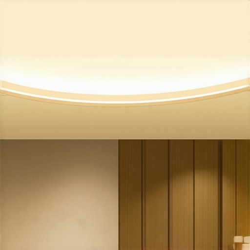 Elegant modern LED ceiling light in a living room setting