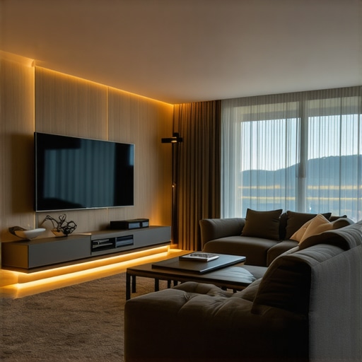 Elegant LED Lightstrip in Living Room Modern living room with elegant LED lightstrip