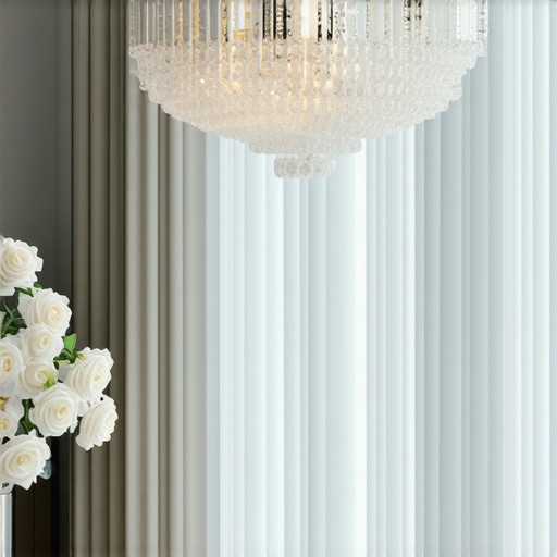 Elegant chandelier in modern living room Modern chandelier lighting a stylish living room