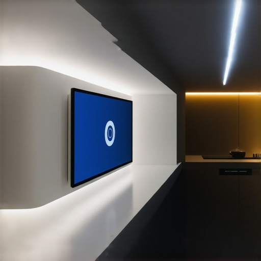 Futuristic smart home lighting system Modern smart home with advanced DALI lighting controls, AI integration, and sensors