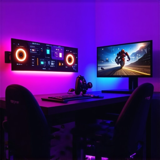 LED trake u modernoj gaming sobi sa svijetlim bojama