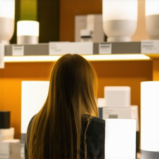 Kupovina LED Rasvjete Osoba uspoređuje LED rasvjete s mogućnošću zatamnjivanja u trgovini