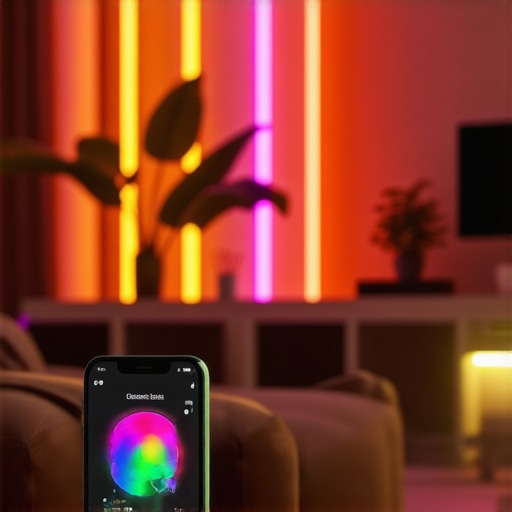 LED Trake RGB sa WiFi Kontrolom u Modernom Enterijeru LED trake RGB u modernoj dnevnoj sobi sa podešavanjem boja