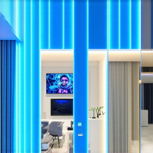 LED traka u modernom interijeru LED traka s RGB osvjetljenjem u dnevnom boravku