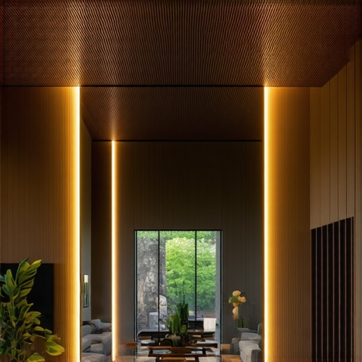 Modern living room illuminated with colorful LIFX Beam lighting