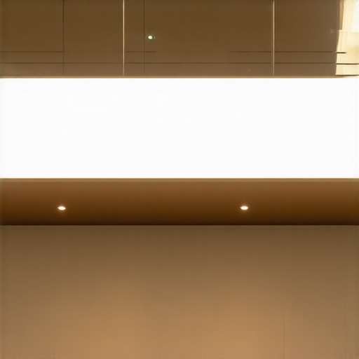 LED panel lighting fixture installed in a spacious room